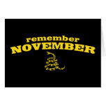 Remember November Gadsden Snake Greeting Cards