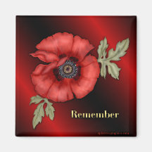 Remember Poppy Fridge Magnet