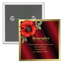 Remember Poppy Pinback Buttons