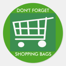 remember your shopping bags sticker