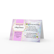 Rememberance card for baby girl or child