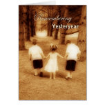 Remembering Yesteryear (Kids walking in woods) cards