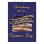 Remembering you on Veteran's Day Greeting Card