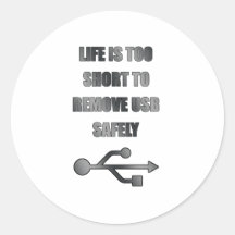 remove USB safely Round Sticker