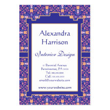 Renaissance Arts and Crafts Floral Pattern Business Cards