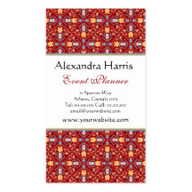 Renaissance Arts and Crafts Floral Pattern Business Card