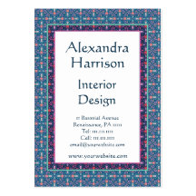 Renaissance Arts and Crafts Green Floral Pattern Business Card Templates
