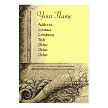 RENAISSANCE CORNUCOPIA  MONOGRAM BUSINESS CARD TEMPLATES