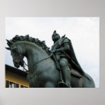 Renaissance Equestrian Statue of horse and soldier posters
