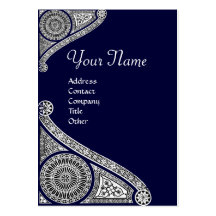 RENAISSANCE MONOGRAM 4 dark blue Business Card Template