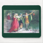 Renaissance Revelers on Stroll Vintage Christmas Mousepads