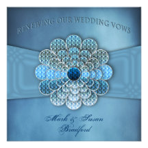 Renewing Wedding Vows - Invitation - Elegant Blue