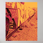 Reno Train Orange Red Northern Nevada Print