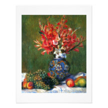 Renoir still life Flowers and Fruit art painting Custom Invitation