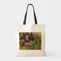 Renoir Woman With Dog By Pierre-Auguste Renoir (Be Canvas Bags