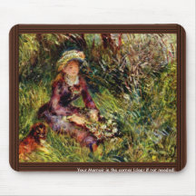 Renoir Woman With Dog By Pierre-Auguste Renoir (Be Mouse Pads