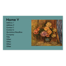 Renoir's Roses in Front of a Blue Curtain (1908) Business Card