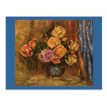 Renoir's Roses in Front of a Blue Curtain (1908) Post Cards
