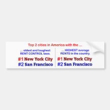 Rent control bumper sticker