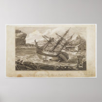 Repairing of Captain Cooks ship Print