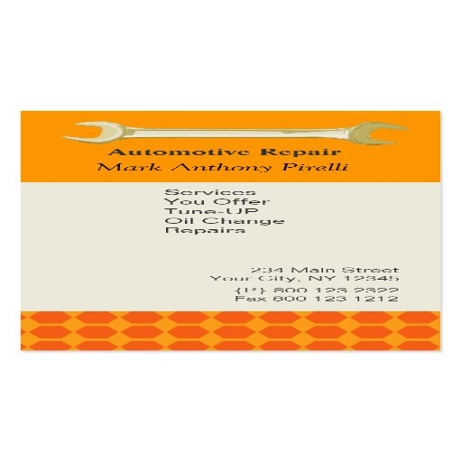 Repairs Tool Card Wrench Business Card