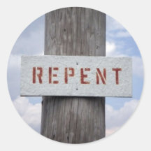 [repent] round sticker