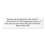 Repentance and Baptism Bumper Sticker