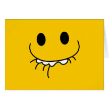 Repressed laughter smiley face greeting cards