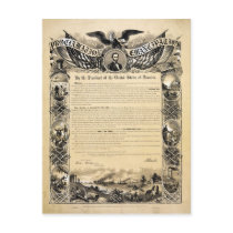 Reproduction of the Emancipation Proclamation Postcard