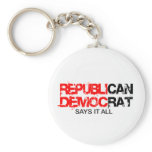 RepubliCAN - DemocRAT Says it All keychains