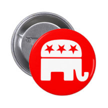Republican Elephant Button