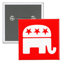 Republican Elephant Button