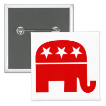 Republican Elephant Button