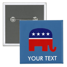 Republican Elephant / GOP Elephant Pinback Button