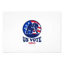Republican Elephant Mascot USA Flag Personalized Invitations