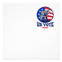 Republican Elephant Mascot USA Flag Vote Personalized Announcements