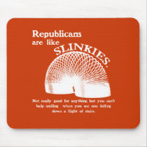 Republican Falling Down the Stairs Mousepads