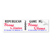 REPUBLICAN, GAME  PLAN (wht) Bumper Stickers