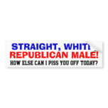 Republican Male! bumper stickers