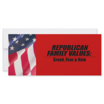 Republican Values - Greed, Fear, and Hate Custom Rack Cards