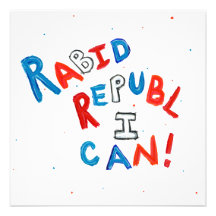 Republican voter rabid supporter fun word art announcement