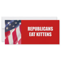 Republicans eat kittens customized rack card