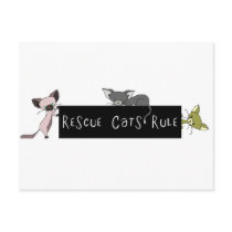 Rescue Cats Rule! Post Card