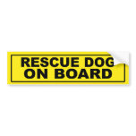 Rescue Dog on Board bumper stickers