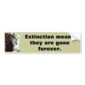 Rescue Wildlife from Extinction bumper stickers