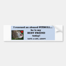 Rescued pitbull bumper stickers