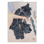 Rescued Scotties lighting candles for Furkids Greeting Card