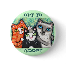 Rescued / Shelter Cat's Pinback Buttons
