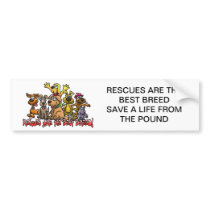 RESCUES ARE THE BEST BREED BUMPER STICKERS