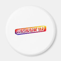 Resident DJ - Disc Jocket Music Turntable Vinyl Fridge Magnet